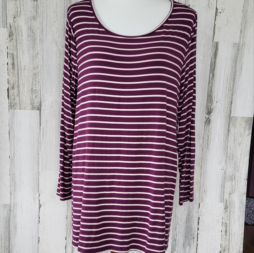 Old Navy Berry Striped Tunic Stretchy